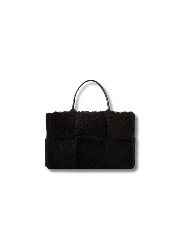 Pre-Loved BOTTEGA VENETA Arco Intrecciato medium shearling tote