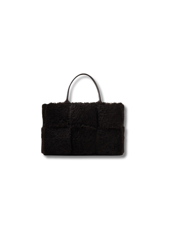 Pre-Loved BOTTEGA VENETA Arco Intrecciato medium shearling tote