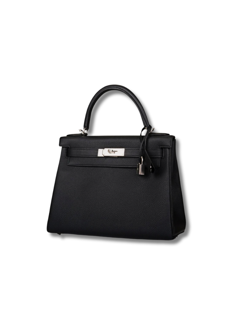 Pre-Loved HERMÈS Kelly 28 Togo leather Kelly bag-classic black and silver buckle