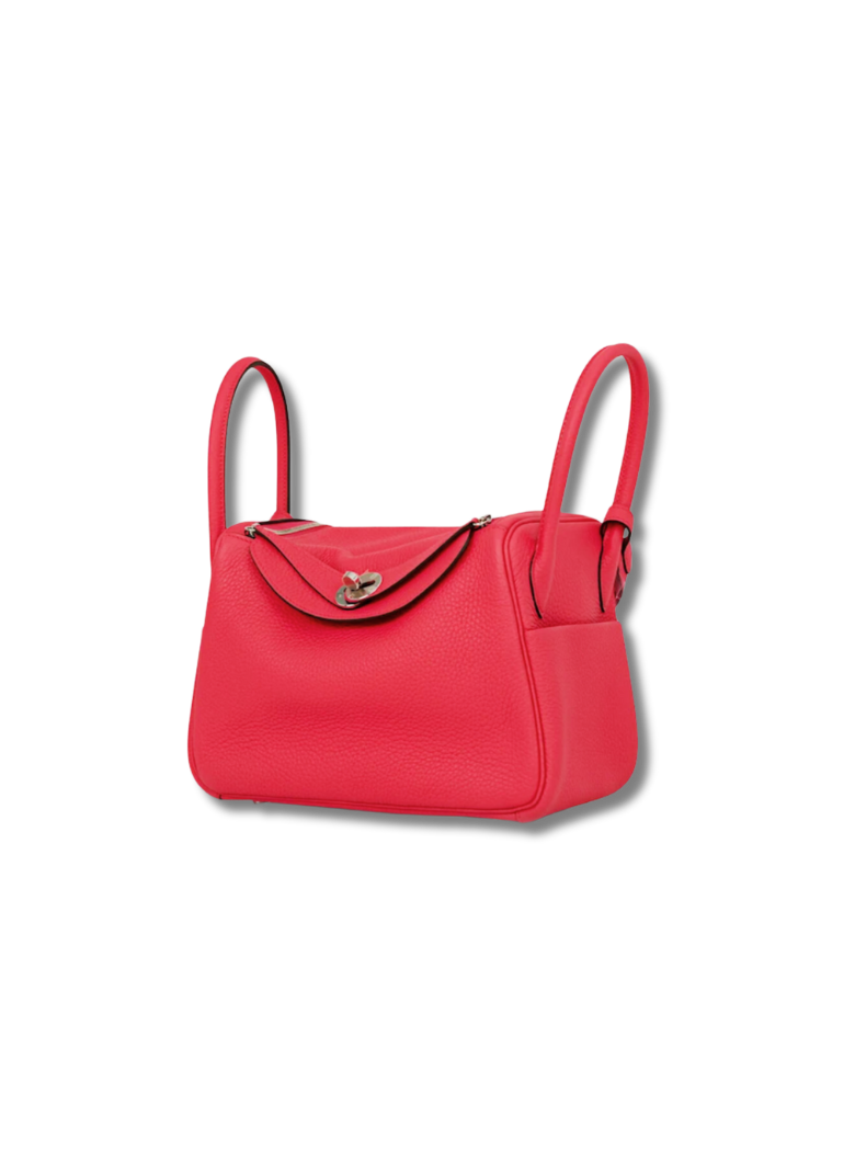 Pre-Loved HERMÈS Lindy 26 Taurillon Clemence leather handbag - ultimate rose pink silver buckle