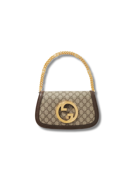 Pre-Loved GUCCI New Blondie textured-leather-trimmed printed coated-canvas shoulder bag