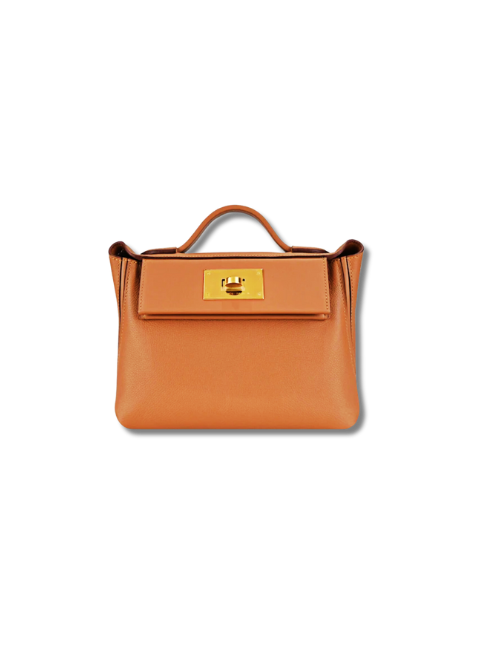Pre-Loved Hermès 24/24 21 Evercolor Swift Leather Handbag-Gold Gold Hardware