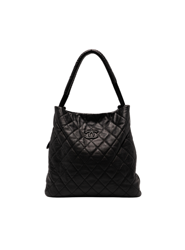 Pre-Loved CHANEL Boating Large Classic Shopper Zippered Expandable Tote Black