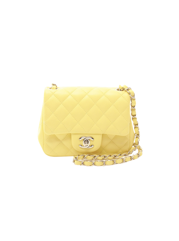 Pre-Loved CHANEL 2021s Mini Matelassé Shoulder Bag - YELLOW
