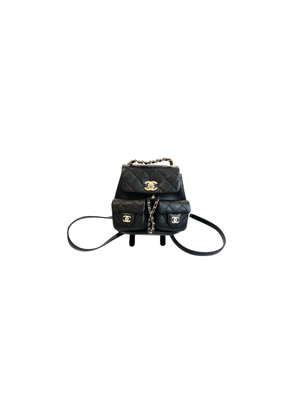 Pre-Loved CHANEL Mini Duma Backpack Caviar Black