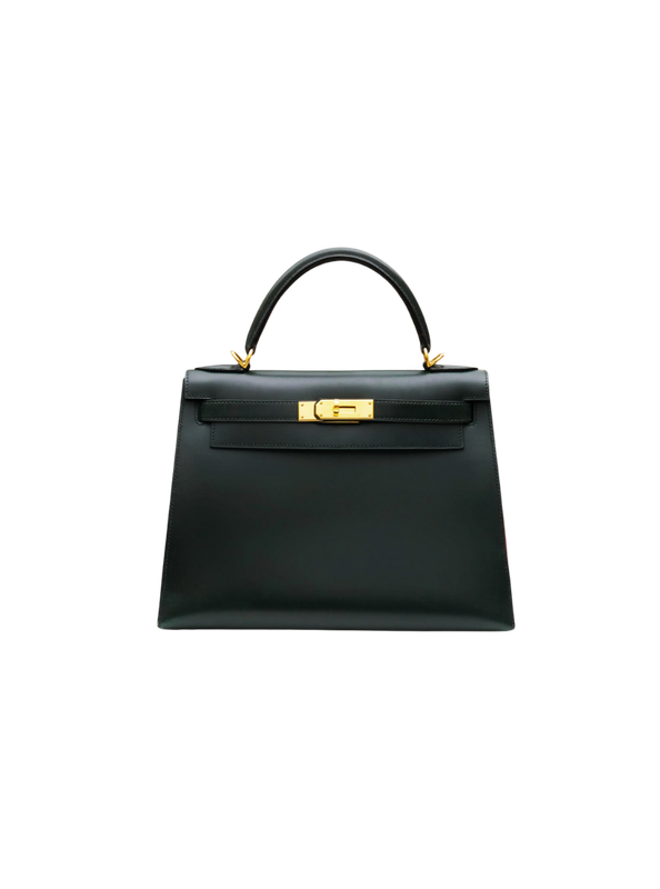 Pre-Loved Hermès Kelly 28 Sellier Tote Bag Green