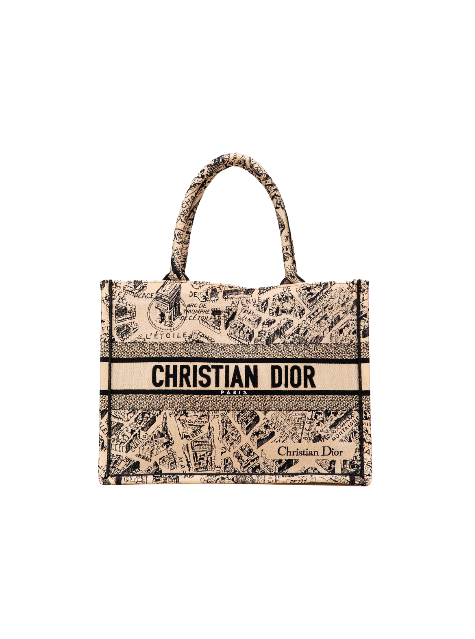Pre-Loved CHRISTIAN DIOR Medium Plan de Paris Embroidered Canvas Book Tote  Brown
