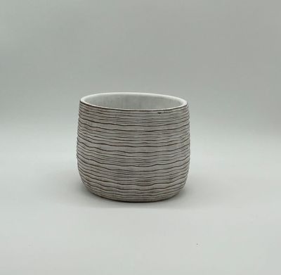 Gold Striped Ivory Pot