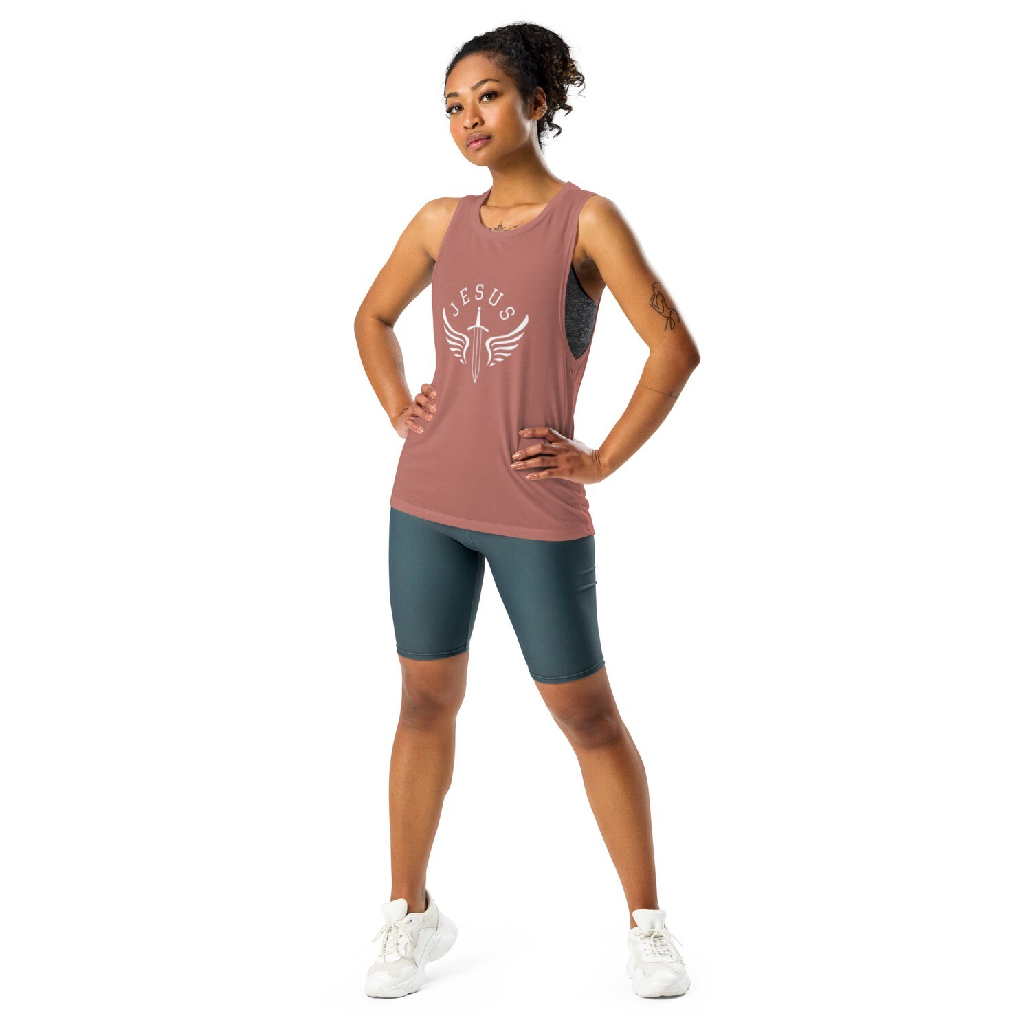 Jesus Sword n Wings Ladies’ Muscle Tank