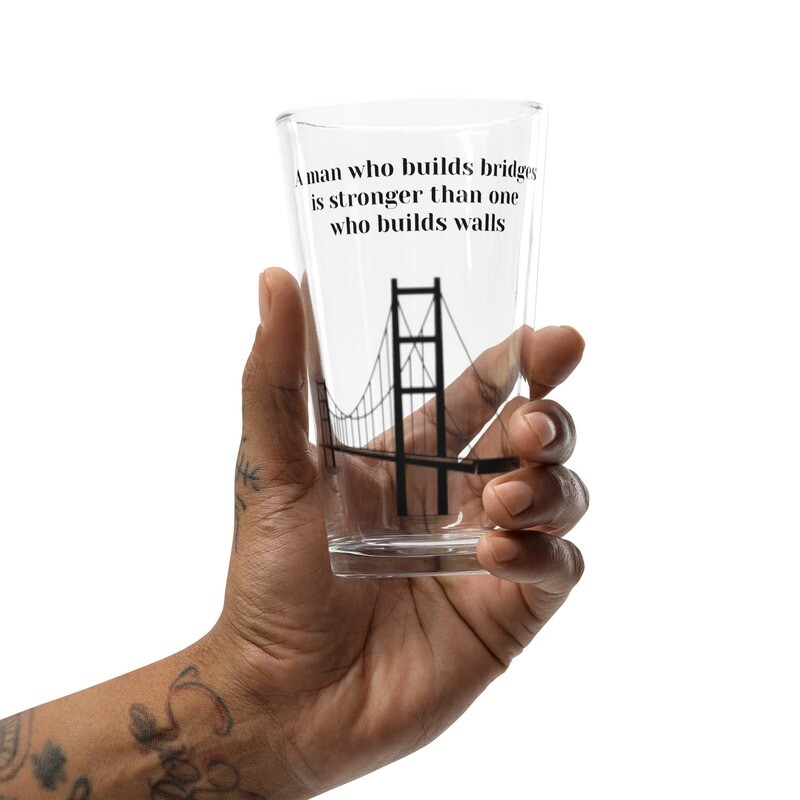 Bridge Builder Shaker pint glass