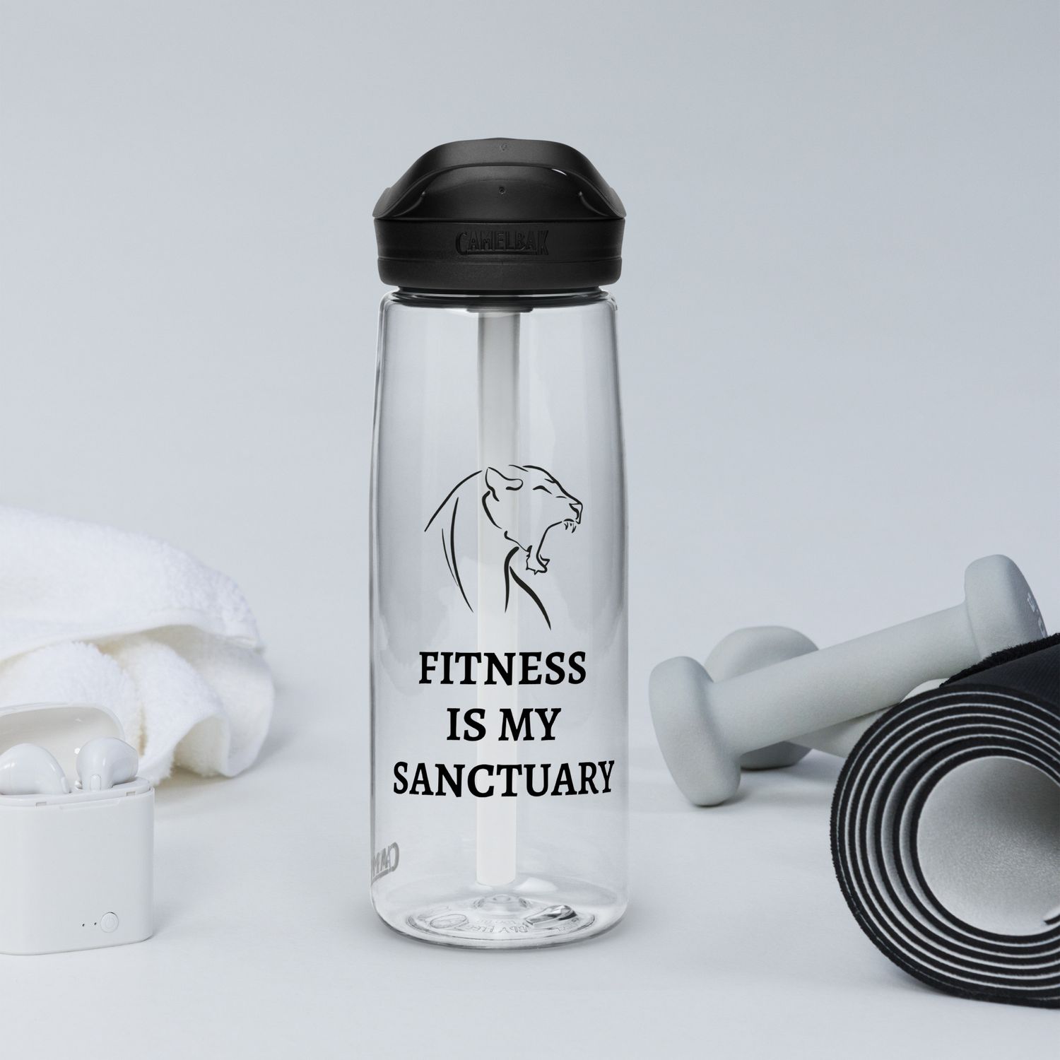 Fitness Is My Sanctuary Sports water bottle