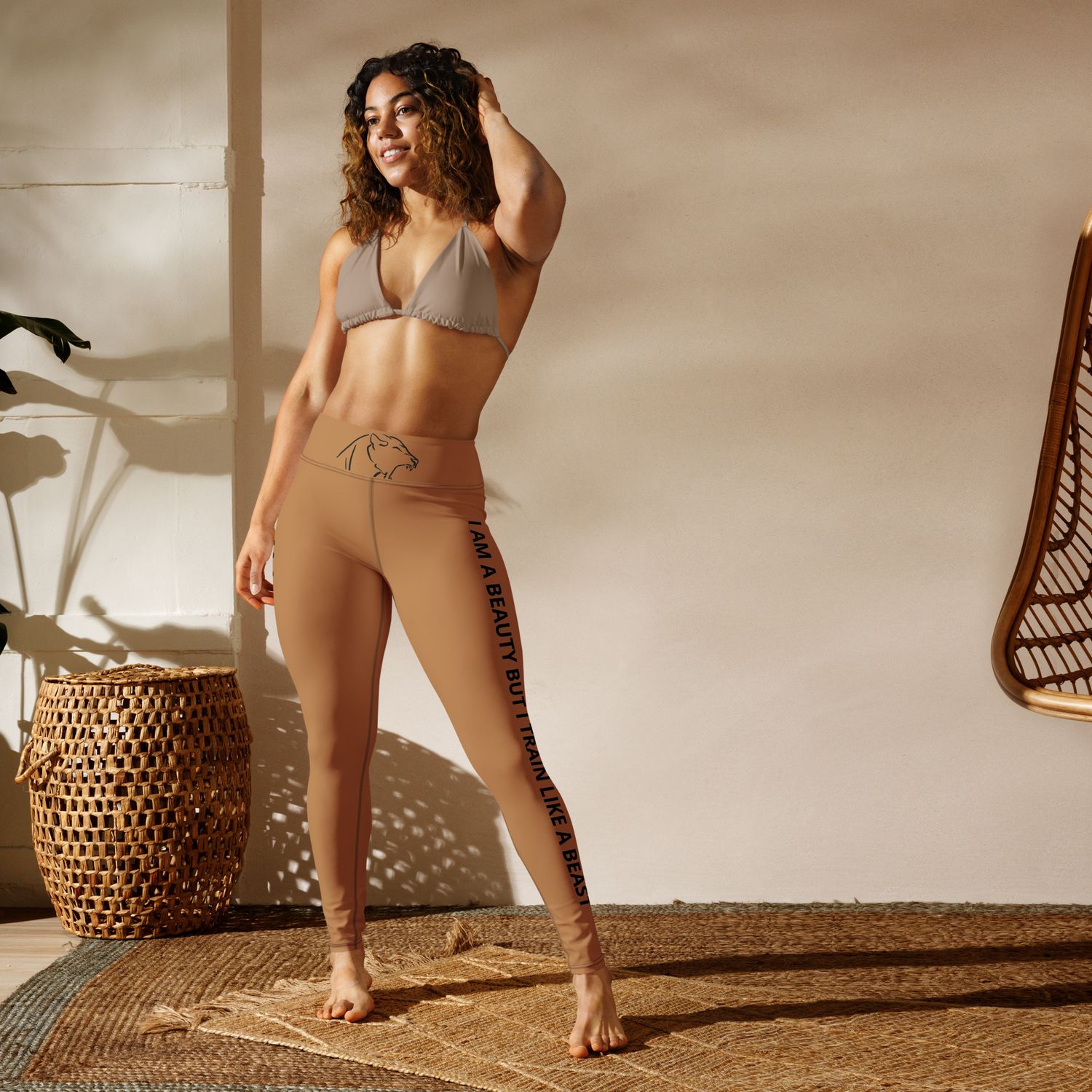 Lioness Brown Yoga Leggings