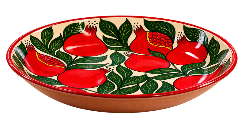 Керамическое блюдо-ляган Ferghana Granat, 38 см, ручная роспись