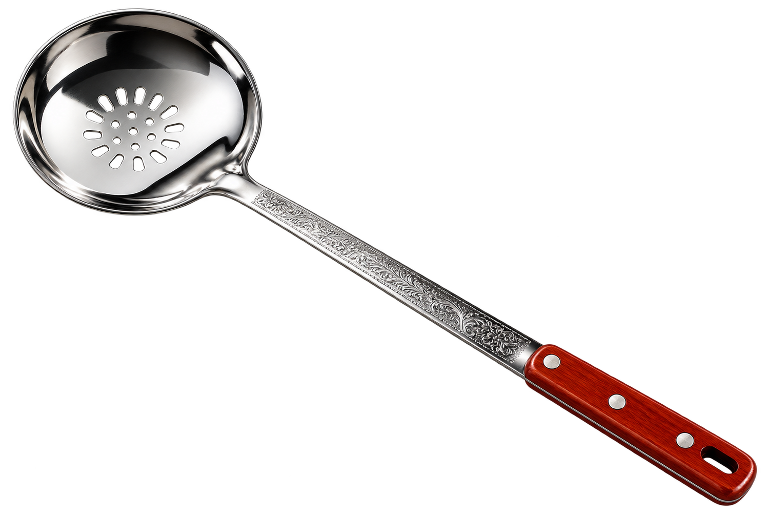 Шумовка для казана с деревянной ручкой