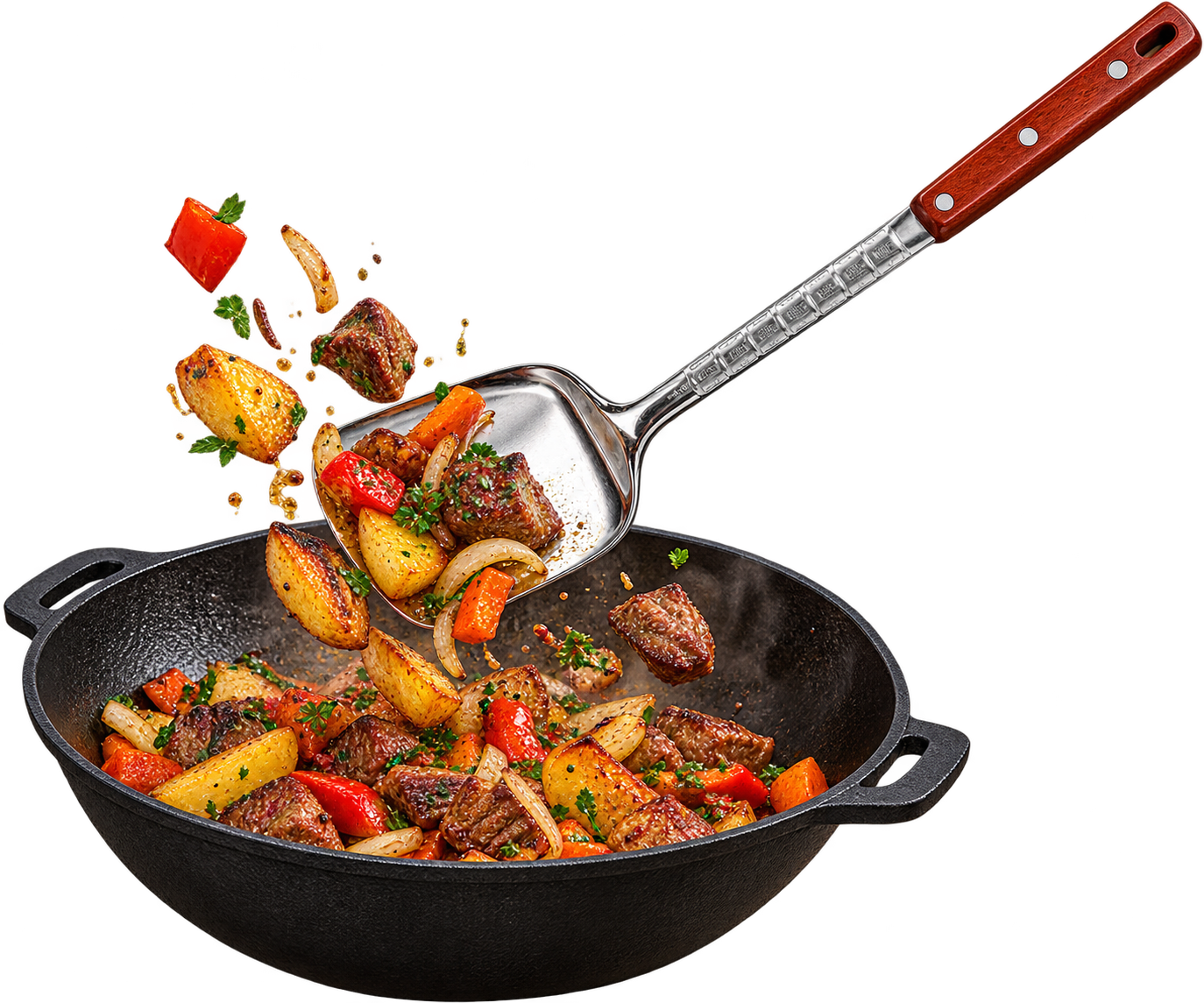Лопатка для казана с деревянной ручкой