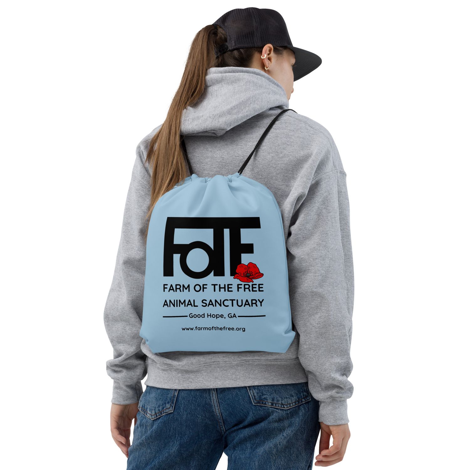 Blue Drawstring bag