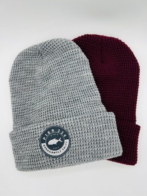 Waffle Cuff Beanie-Gray