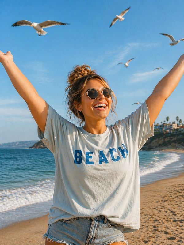 "BEACH" Mineral Washed Graphic Top