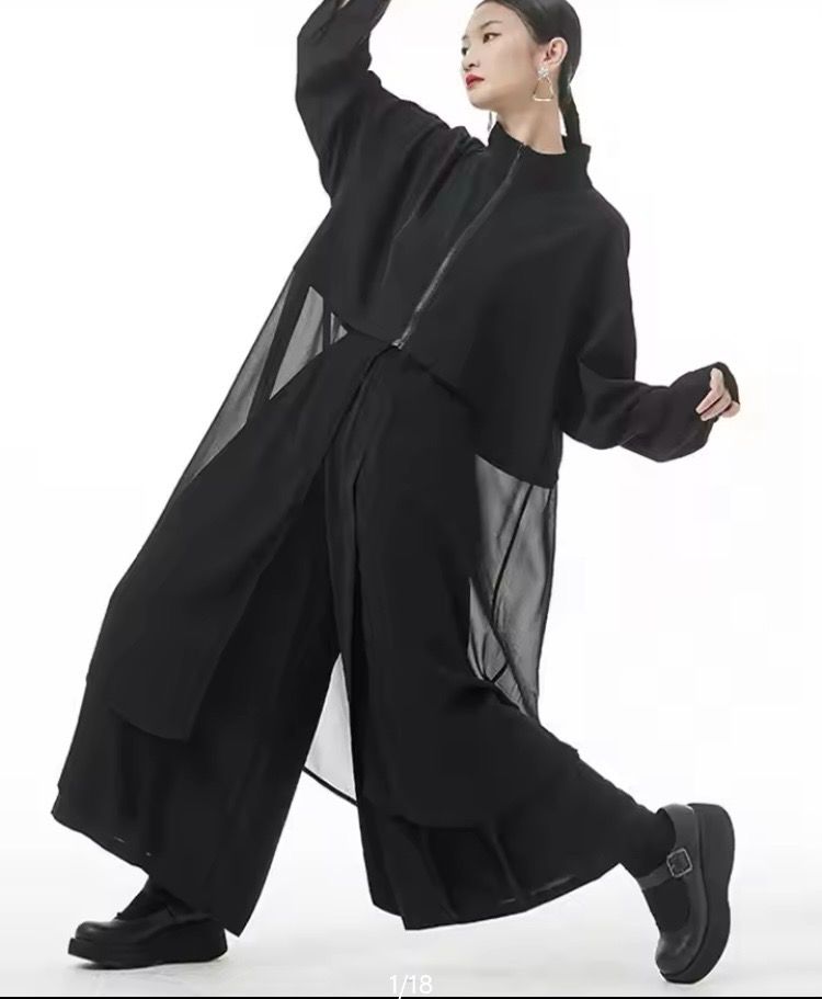 Sheer Zip Front Coat