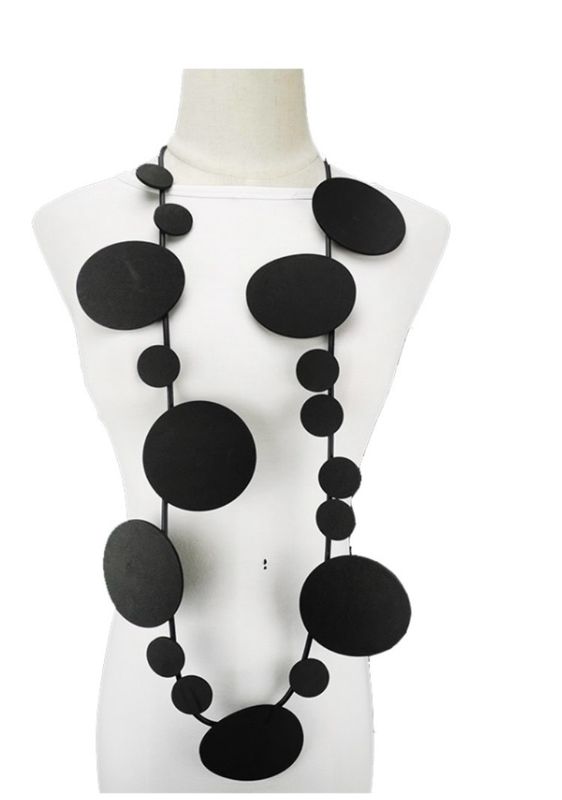 Long Flat Disk Necklace