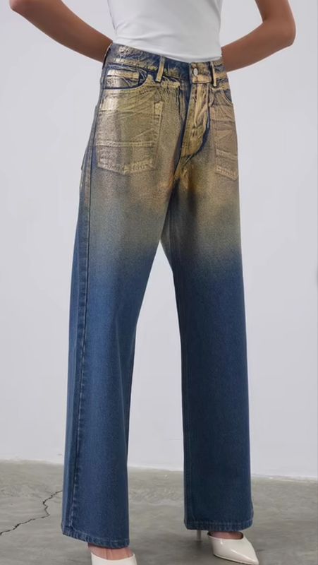 Luxury Gold Foiled Jeans