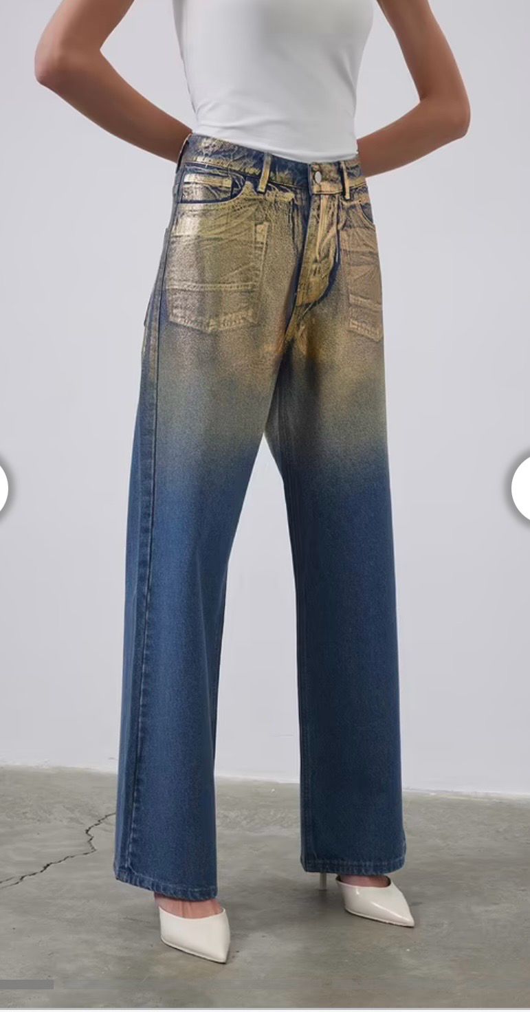 Gold Foil Jeans