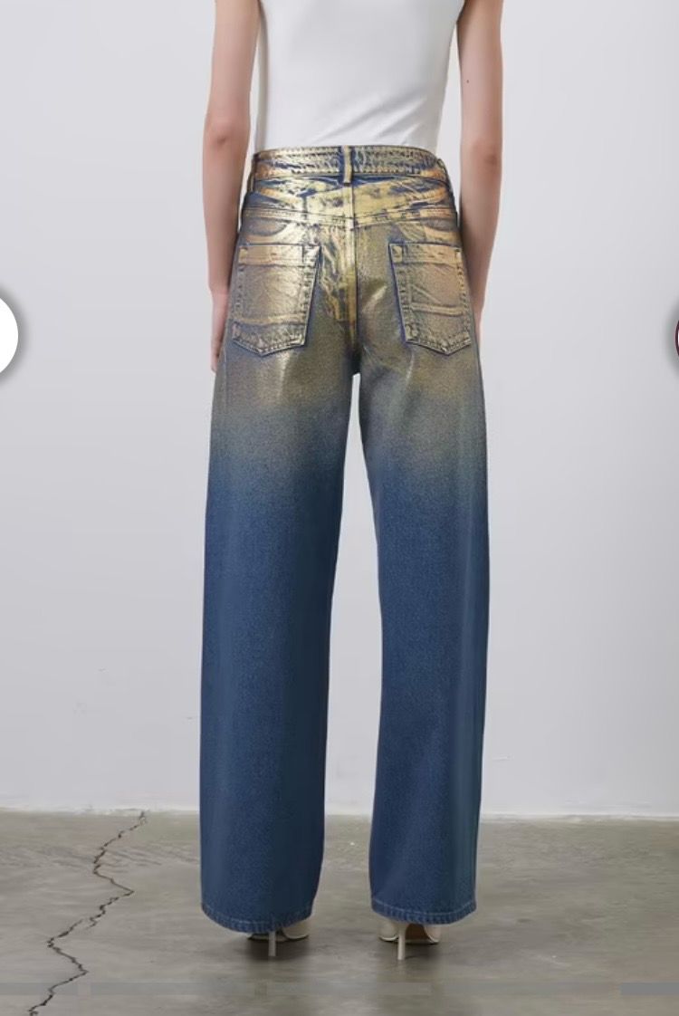 Gold Foil Jeans