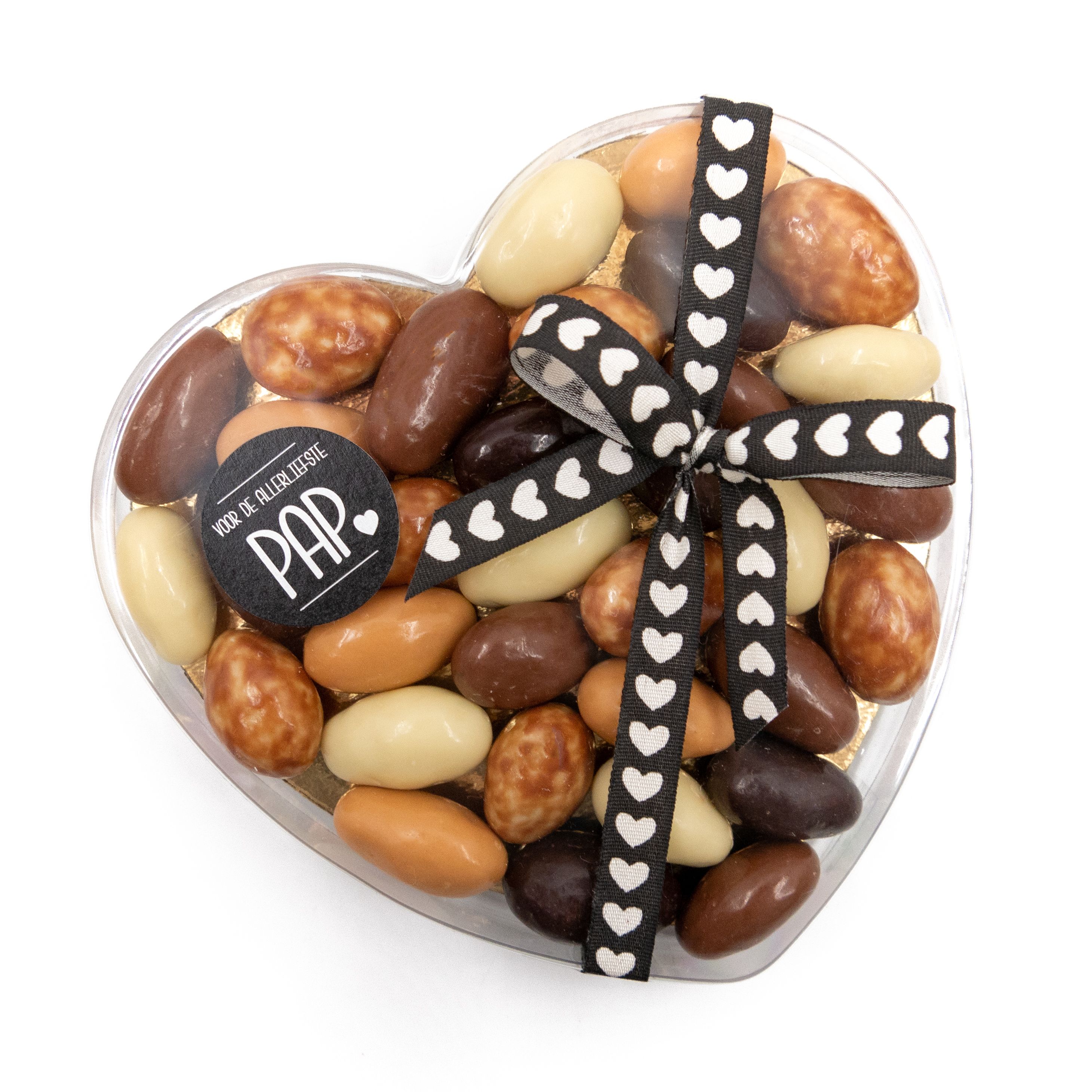 Brievenbuscadeau met een tekst-tegeltje, chocolade en kaarsen Brievenbuscadeau met een tekst-tegeltje, chocolade en kaarsen