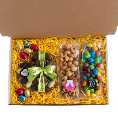 Brievenbuscadeau Pasen met chocolade en nootjes