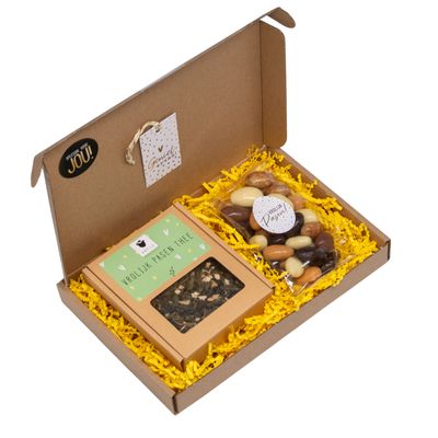 Brievenbuscadeau Pasen met thee en chocolade