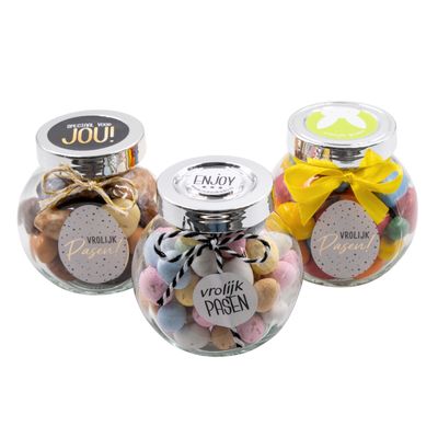 Snoeppotjes vrolijk Pasen met chocolade