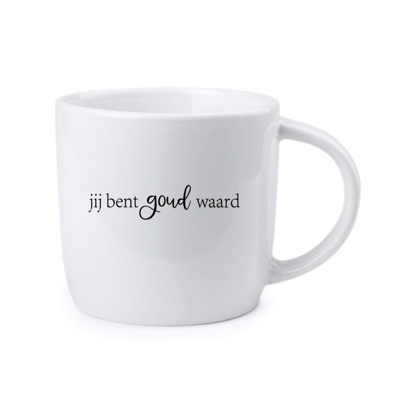 Mok met tekst gevuld met chocolade Mok met tekst gevuld met chocolade