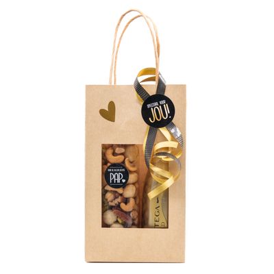 Cadeautasje klein met noten en Prosecco