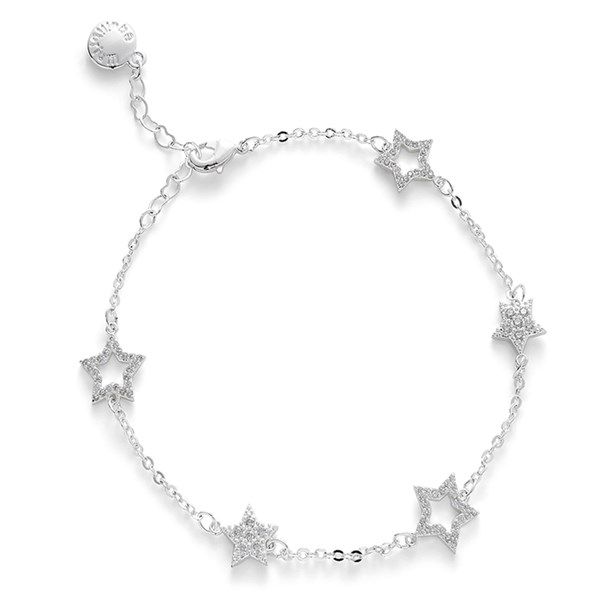 Celestial Sparkle Stars Silver Plated Bracelet