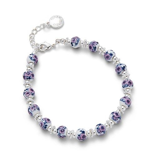 Ceramic silver plated bracelet (purple or blue)