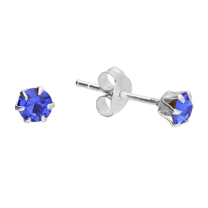 Austrian Crystal Sterling Silver Stud