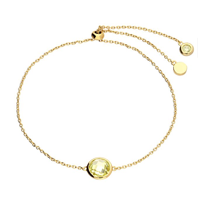 Gold Plated Cubic Zirconia Slider Bracelet