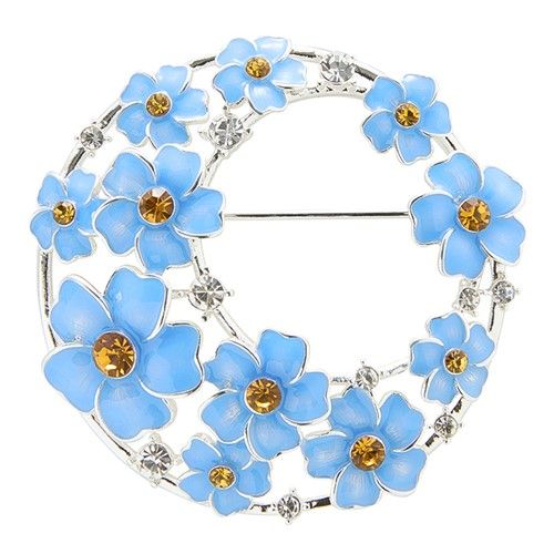 Forget Me Not Circle Brooch