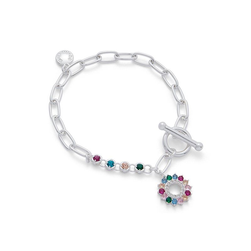 Glam Rox Colour Burst Silver Plated Bracelet