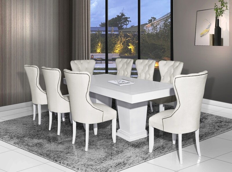 9 Piece Dining Set white