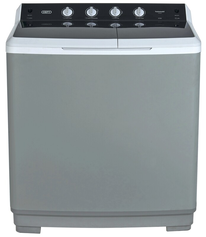 Defy 15kg Twin Tub TwinMaid Washing Machine -Metallic