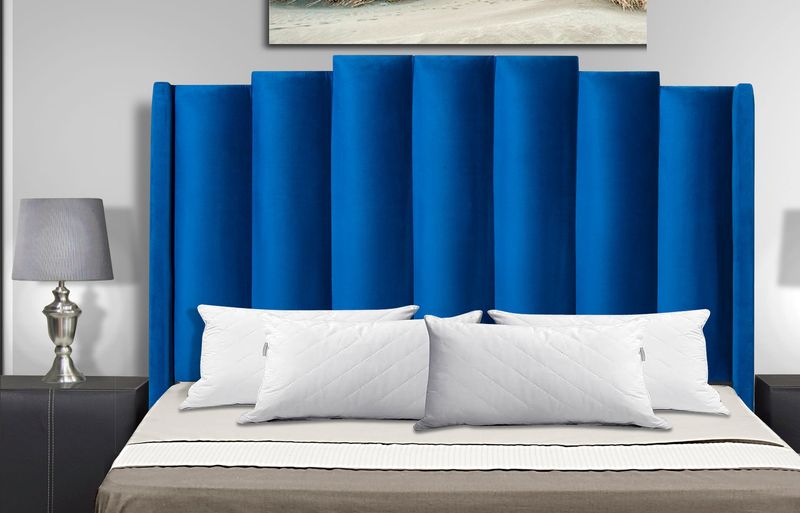 Channel Headboard Blue Queen