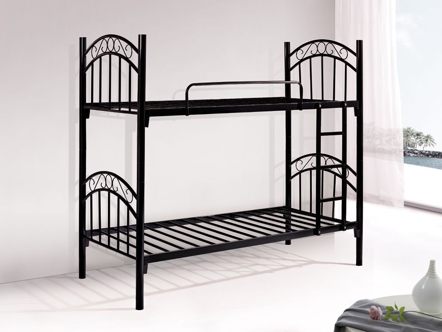Double Bunk Bed Frame (Mattress Excluded) - Black (self assembly)