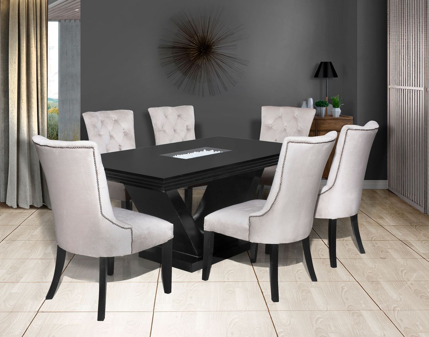 Jordan Dining Suite (grey chairs)