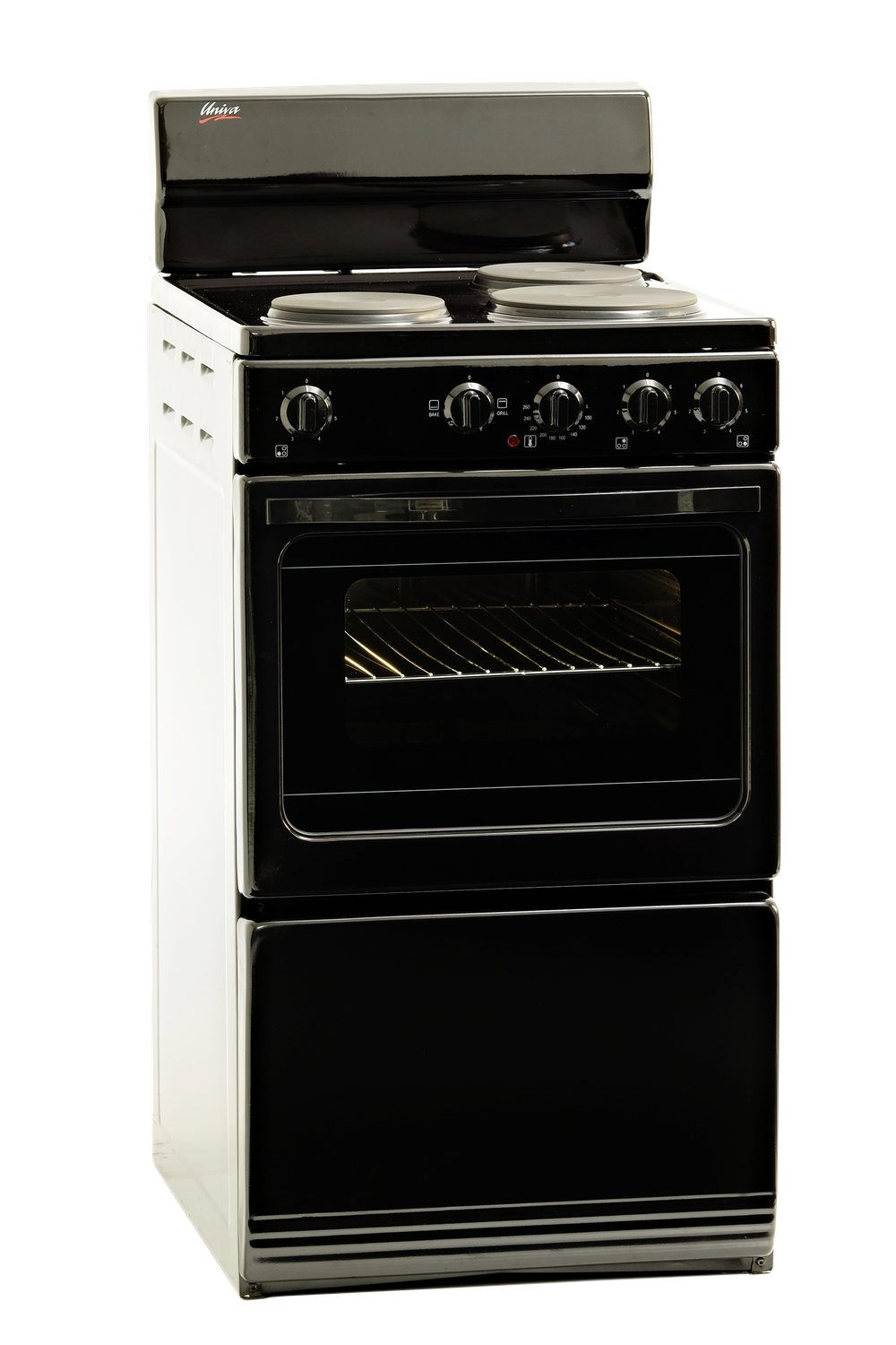 Univa 305 3 Plate Compact Stove -black