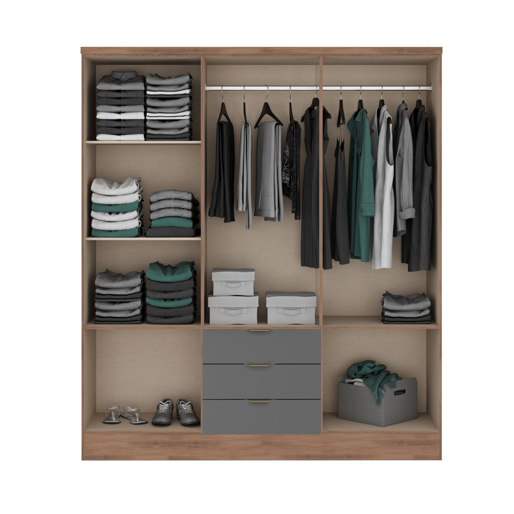 1151 6 door Wardrobe freijo titanium