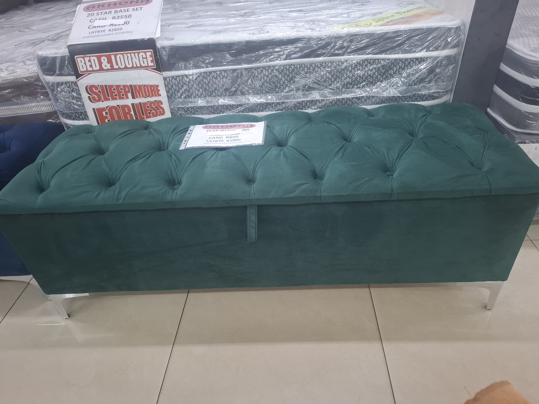 Flap open Top Ottoman(storage)