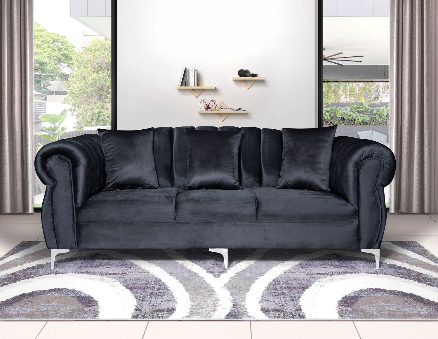 Sabrina 3 seater black