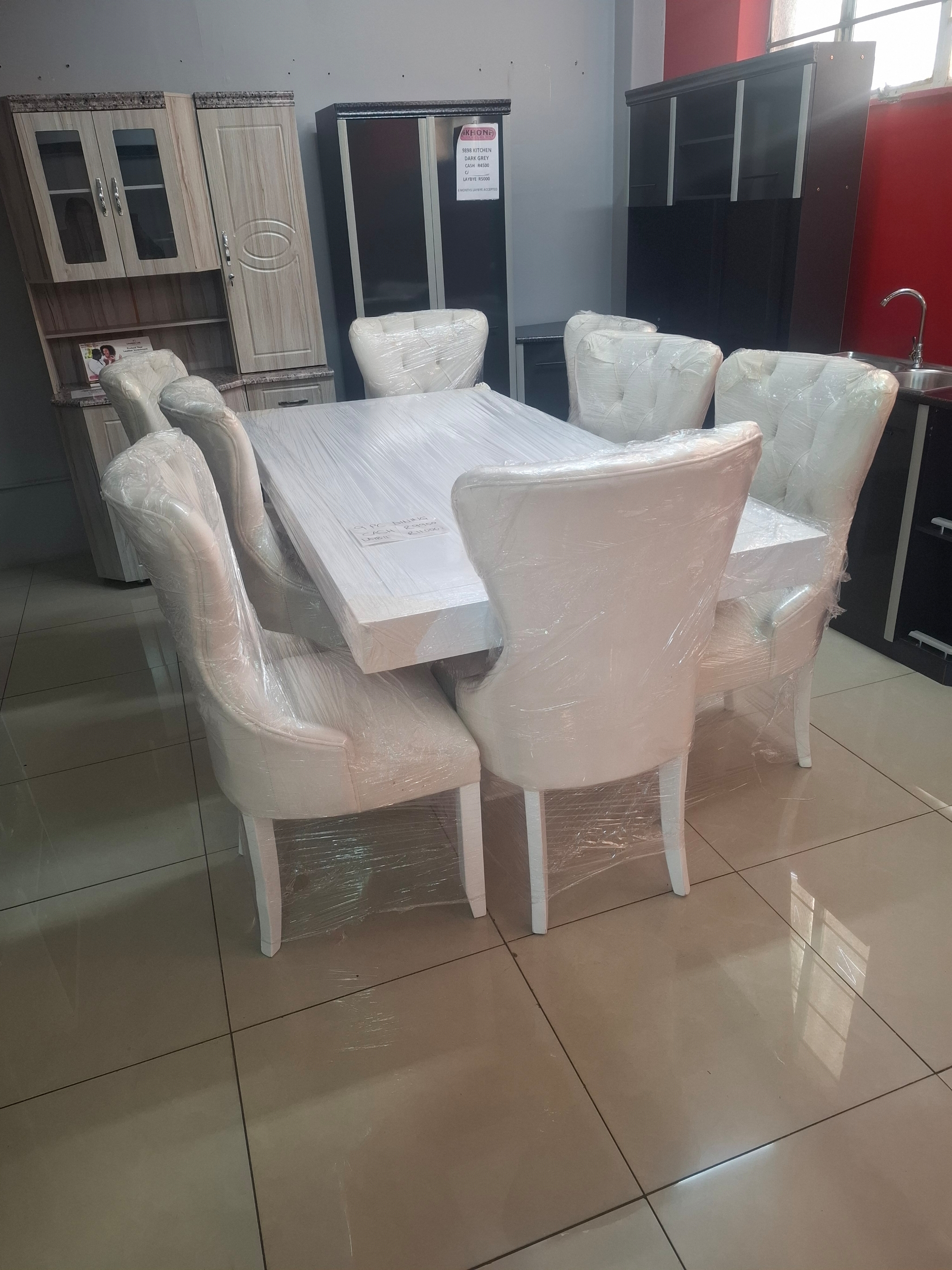 9 Piece Dining Set white