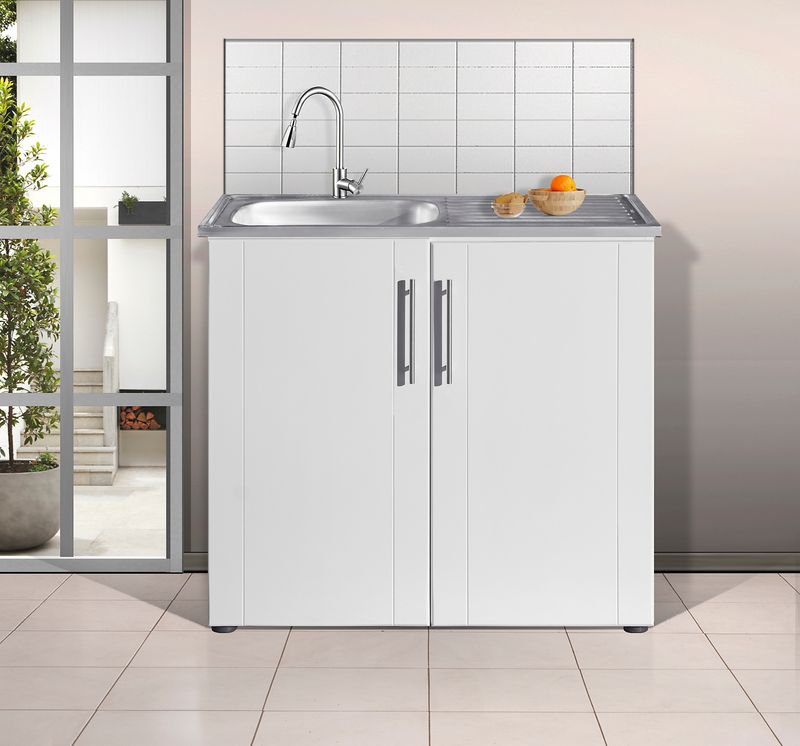 Diamond kitchen single sink (white)